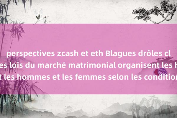 perspectives zcash et eth Blagues drôles classiques hilarantes, les lois du marché matrimonial organisent les hommes et les femmes selon les conditions en ABCD et puis !